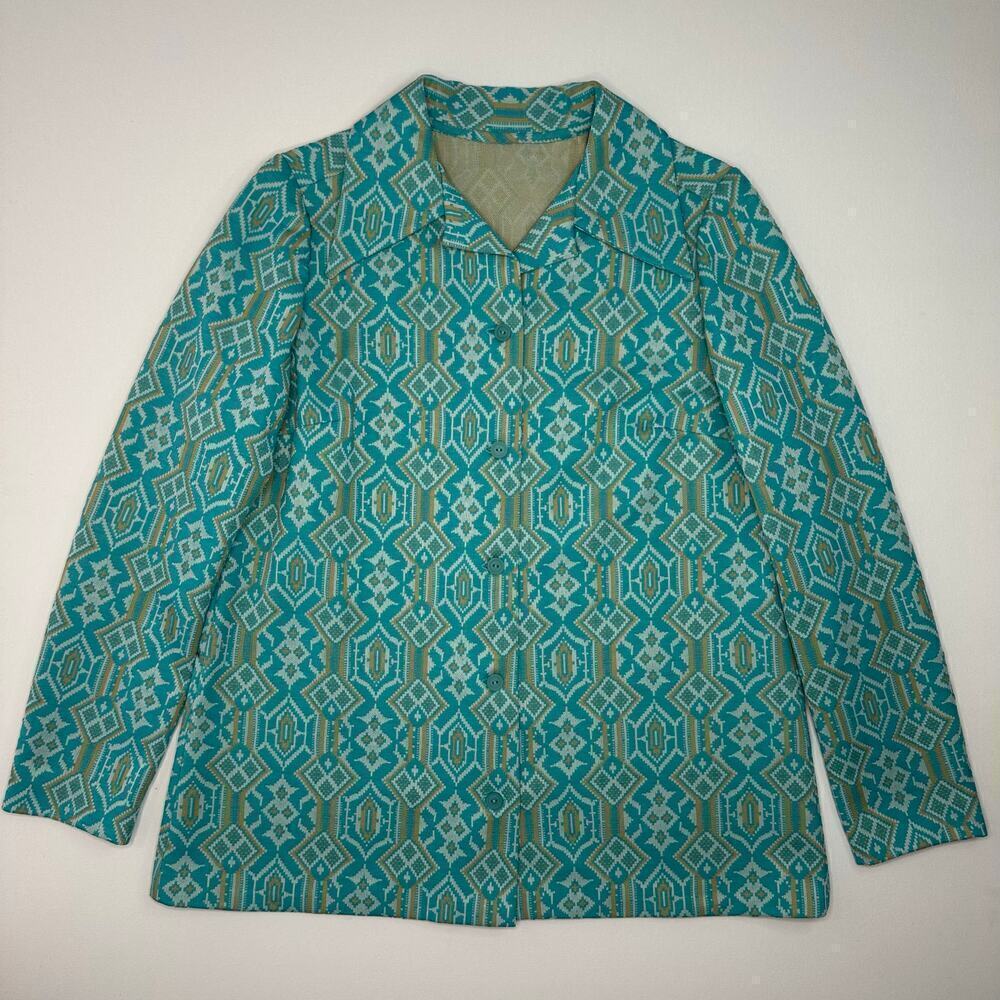 Vintage 1960’s Textured Polyester Double Knit Jacket with Buttons - Hand Sewn